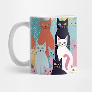 Whisker Spectrum: A Colorful Cat Pattern Symphony Mug